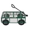 Juggernaut Carts GW3418-GR Heavy Duty Steel Frame 400 Pound Load Capacity Outdoor Utility Garden Wagon With Pneumatic Tires, Green Finish