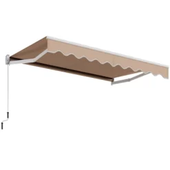 Costway 10' X 8' Retractable Awning Patio Sun Shade W/Crank Handle -Quality Garden Outdoor Store GUEST 015a975c 59f2 43ce a5ec a3a20d29dd28