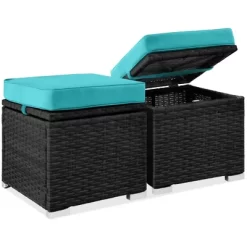 Best Choice Products Set Of 2 Wicker Ottomans, Multipurpose Furniture W/ Removable Cushions, Steel Frame -Quality Garden Outdoor Store GUEST 016b329a 169a 4884 b126 1b6cbdc09f89