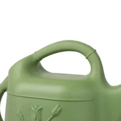 Union Products 63068 2 Gallon Plastic Indoor/Outdoor Watering Can W/ Tulip Design For Garden, Potted Plants, & Patio Pots, Sage Green