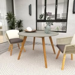 Small Round Concrete Outdoor End Table - Gray - Olivia & May 18 Small Round Concrete Outdoor End Table - Gray - Olivia & May -Quality Garden Outdoor Store GUEST 0203eebf 08a3 4e50 9437 f9ab4a78c643