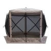 Gazelle GG501DS Pop Up, Portable, Waterproof, UV-Resistant 4-Person Camping And Outdoors Gazebo Day Tent With Mesh Windows, Desert Sand