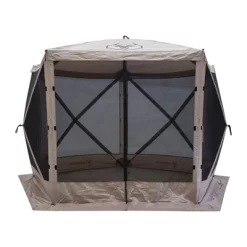 Gazelle GG501DS Pop Up, Portable, Waterproof, UV-Resistant 4-Person Camping And Outdoors Gazebo Day Tent With Mesh Windows, Desert Sand