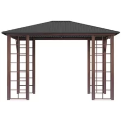 Outsunny 10' X 12' Hardtop Gazebo, Metal Roof Gazebo Canopy With Wood Grain Metal Frame For Garden, Patio, Backyard, Deck, Porch 7 Outsunny 10' X 12' Hardtop Gazebo, Metal Roof Gazebo Canopy With Wood Grain Metal Frame For Garden, Patio, Backyard, Deck, Porch -Quality Garden Outdoor Store GUEST 0241e26e 08ad 45d6 8f18 37f76c674342