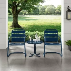 Brighton 3pc Metal Conversation Seating Set - Navy - Crosley -Quality Garden Outdoor Store GUEST 0384948f 8ed6 40d7 8873 a85f08afc21b