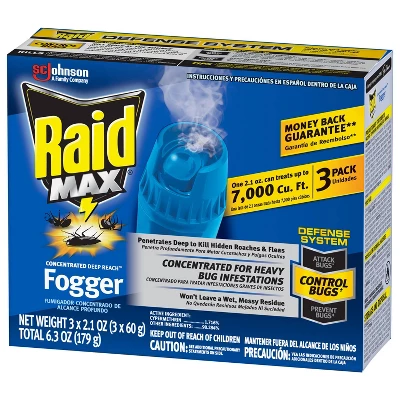 Raid Max Concentrated Deep Reach Fogger - 2.1oz/3cans 6 Raid Max Concentrated Deep Reach Fogger - 2.1oz/3cans - Image 6