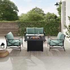 Kaplan 4pc Outdoor Conversation Set With Dante Fire Table - Mist - Crosley 17 Kaplan 4pc Outdoor Conversation Set With Dante Fire Table - Mist - Crosley -Quality Garden Outdoor Store GUEST 03d8ea6d 9140 4cc8 8672 d4d6725e86a4