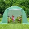 Aoodor Large Walk-in Green House With Zippered Screen Doors