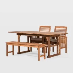 Ravenscroft 4pc Extendable Acacia Wood Outdoor Dining Set - Saracina Home -Quality Garden Outdoor Store GUEST 05ab73f4 1340 427a b6c1 e995012a08c6