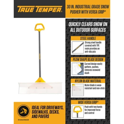 30-Inch Industrial Grade Snow Pusher With Versa Grip - True Temper 2 30-Inch Industrial Grade Snow Pusher With Versa Grip - True Temper - Image 2