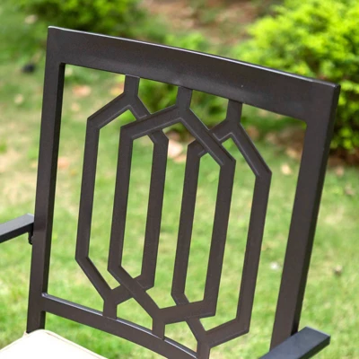 7pc Patio Dining Set With Rectangle Table With 2.6" Umbrella Hole & Padded Swivel Arm Chairs - Captiva Design 7 7pc Patio Dining Set With Rectangle Table With 2.6" Umbrella Hole & Padded Swivel Arm Chairs - Captiva Design - Image 7