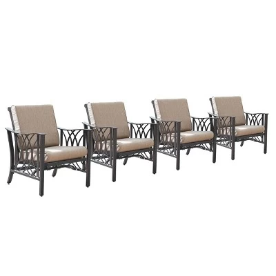 5pc Set With 42" Square Outdoor Aluminum Fire Table & 4 Deep Seating Chairs - Oakland Living 10 5pc Set With 42" Square Outdoor Aluminum Fire Table & 4 Deep Seating Chairs - Oakland Living - Image 10