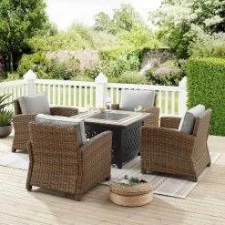 Bradenton 5pc Outdoor Wicker Arm Chair & Fire Table Set - Crosley 22 Bradenton 5pc Outdoor Wicker Arm Chair & Fire Table Set - Crosley -Quality Garden Outdoor Store GUEST 06747fd1 936f 4933 9747 4e0584fd35ec