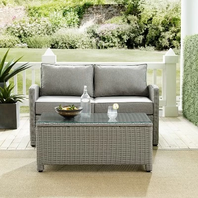 Bradenton Outdoor Wicker Sofa & Coffee Table Set - Crosley 5 Bradenton Outdoor Wicker Sofa & Coffee Table Set - Crosley - Image 5