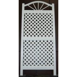 62" Sunburst Vinyl Trellis With White Lattice - Dura-Trel