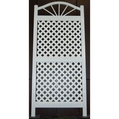 62" Sunburst Vinyl Trellis With White Lattice - Dura-Trel 1 62" Sunburst Vinyl Trellis With White Lattice - Dura-Trel