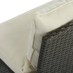 6pc Outdoor Wicker Set With Loveseats, Sofa, Chair, Coffee Table & Bench - Beige - GODEER -Quality Garden Outdoor Store GUEST 07795b33 8fe0 46aa 9abd ec0cef162a2d