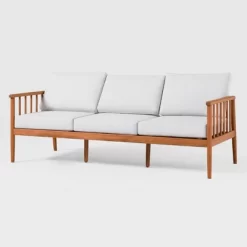 Saracina Home Modern Boho Eucalyptus Outdoor Spindle Sofa With Cushions -Quality Garden Outdoor Store GUEST 07b63e12 cb07 408e a945 45c4d739af90