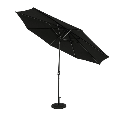 11' X 11' Calypso II Market Patio Umbrella With Solar LED Strip Lights Black - Island Umbrella 2 11' X 11' Calypso II Market Patio Umbrella With Solar LED Strip Lights Black - Island Umbrella - Image 2