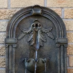 Sunnydaze Decor Sunnydaze 27"H Solar-Powered Polystone Florence Outdoor Wall-Mount Water Fountain -Quality Garden Outdoor Store GUEST 07fdcf7f 75f8 461e 8ead 4d26ecf78df3
