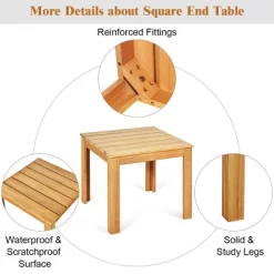 Costway Wooden Square Side End Table Patio Coffee Bistro Table Indoor Outdoor Natural 17 Costway Wooden Square Side End Table Patio Coffee Bistro Table Indoor Outdoor Natural -Quality Garden Outdoor Store GUEST 08d02f9d 2828 4d28 82c3 d130d845a736