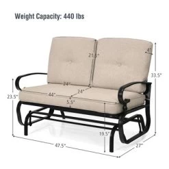 Costway 2-Person Outdoor Swing Glider Chair Bench Loveseat Cushioned Sofa -Quality Garden Outdoor Store GUEST 097610da c8f2 46b7 ae7d 8a4e4243fc77