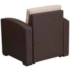 Flash Furniture Chocolate Brown Faux Rattan Chair With All-Weather Beige Cushion 14 Flash Furniture Chocolate Brown Faux Rattan Chair With All-Weather Beige Cushion -Quality Garden Outdoor Store GUEST 099d2a0c f364 43a6 ab5f c0f518ce82cf
