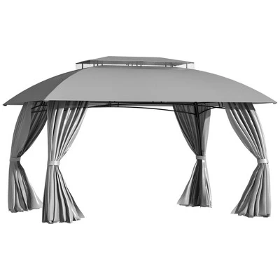 Outsunny 13' X 10' Patio Gazebo Outdoor Canopy Shelter With Sidewalls, Double Vented Roof, Steel Frame For Garden, Lawn, Backyard And Deck 6 Outsunny 13' X 10' Patio Gazebo Outdoor Canopy Shelter With Sidewalls, Double Vented Roof, Steel Frame For Garden, Lawn, Backyard And Deck - Image 6