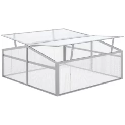 Outsunny 39" Aluminum Vented Cold Frame Mini Greenhouse Kit With Adjustable Roof, Polycarbonate Panels, & Strong Design -Quality Garden Outdoor Store GUEST 09d2d46a 8637 4444 a139 7660f85323ac