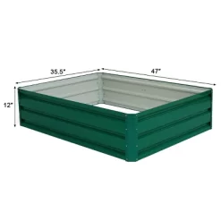 Costway 47"x35.5" Patio Raised Garden Bed Vegetable Flower Plant Dark Green New