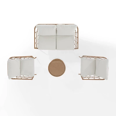Juniper 4pc Outdoor Wicker Conversation Set - Cream/Natural -Crosley 7 Juniper 4pc Outdoor Wicker Conversation Set - Cream/Natural -Crosley - Image 7