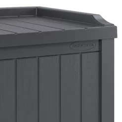Suncast 22-Gallon Outdoor Patio Backyard Deck Box Storage Bench And 30-Gallon Hideaway Trash Waste Bin With Latching Lid, Cyberspace -Quality Garden Outdoor Store GUEST 0a793d78 36df 4b88 87cc 98469da5621c