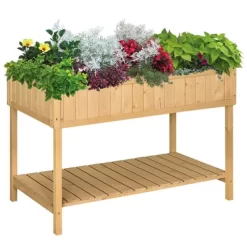 Outsunny Wooden Raised Garden Bed With 8 Slots, Elevated Planter Box Stand With Open Shelf For Limited Garden Space To Grow Herbs, Vegetables, And Flowers -Quality Garden Outdoor Store GUEST 0af51c02 9843 4125 a337 e26488531a3e