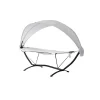 Sea Breeze Luxury Steel Frame Lounger With Canopy - Blue Wave