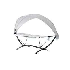 Sea Breeze Luxury Steel Frame Lounger With Canopy - Blue Wave