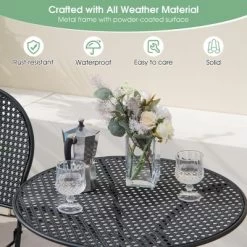 3pcs Patio Bistro Set Outdoor Conversation Furniture Table & Folding Chair -Quality Garden Outdoor Store GUEST 0bcfac22 8390 4aa8 8828 2104ef3890f3