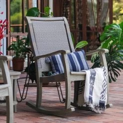 Clayton Solid Wood & Wicker Outdoor Rocking Chair - Cambridge Casual -Quality Garden Outdoor Store GUEST 0bde5424 025d 462b b5cb b6c3e387e67d
