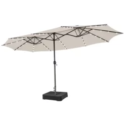 Costway Outdoor 15' Double-Sided Patio Umbrella 48 Solar LED Lights Crank & Base -Quality Garden Outdoor Store GUEST 0c0de638 c02a 42b2 a936 c3f1ba343e03