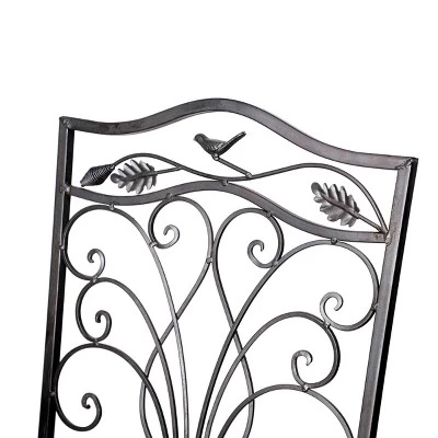 3pc Iron Garden Bistro Set With Leaf Design Brown - Alpine Corporation 2 3pc Iron Garden Bistro Set With Leaf Design Brown - Alpine Corporation - Image 2