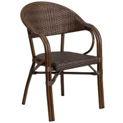 Merrick Lane Wicker Rattan Patio Chair With Curved Back And Aluminum Bamboo Frame -Quality Garden Outdoor Store GUEST 0cbb616b bfb1 460e 8891 701f041cebcf