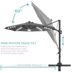 Best Choice Products 10ft 360-Degree Solar LED Cantilever Patio Umbrella, Outdoor Hanging Shade W/ Lights 16 Best Choice Products 10ft 360-Degree Solar LED Cantilever Patio Umbrella, Outdoor Hanging Shade W/ Lights -Quality Garden Outdoor Store GUEST 0d2cded4 8954 4d65 a925 04732bfbcdb1