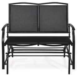 Costway Patio Glider Rocking Bench Double 2 Person Chair Loveseat Garden GreyBlack -Quality Garden Outdoor Store GUEST 0d8a22cc 5f2b 43cf b34a f510bf7a7084