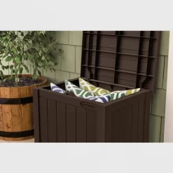 22gal Deck Box Storage Seat Brown - Suncast