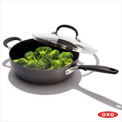 OXO 3qt Non-Stick Chef's Pan With Lid And Helper Handle Black 5 OXO 3qt Non-Stick Chef's Pan With Lid And Helper Handle Black - Image 5
