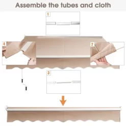 Costway 10' X 8' Retractable Awning Patio Sun Shade W/Crank Handle -Quality Garden Outdoor Store GUEST 0fb34471 bc0d 4879 8bd7 791e409f394c