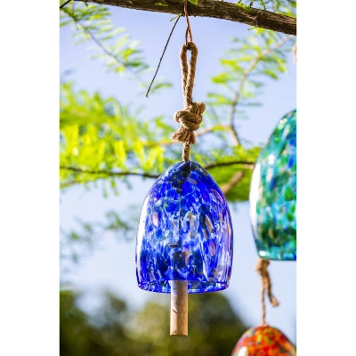 Evergreen Art Glass Speckle Deep Blue Bell Chime 1 Evergreen Art Glass Speckle Deep Blue Bell Chime