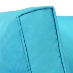 7pc Wicker Patio Conversation Set With Pillows & Cushions - Espresso/Blue - GODEER -Quality Garden Outdoor Store GUEST 0feb523a a942 45f9 87e5 7b59f3e255fa