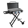 Razor Griddle GGC2030M 25 Inch Outdoor 2 Burner Portable LP Propane Gas Grill Griddle With Top Cover, Wheels, & Storage Shelf For BBQ Cooking, Black