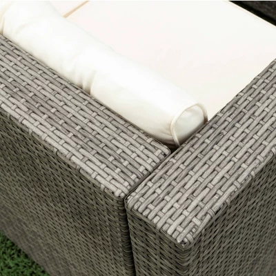 4pc Wicker Patio Seating Set With Cushions - Gray/Beige - GODEER 9 4pc Wicker Patio Seating Set With Cushions - Gray/Beige - GODEER - Image 9