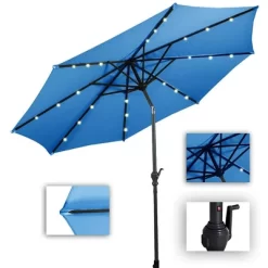 Costway 10ft Solar Lights Patio Umbrella Outdoor W/ 36 LBS Steel Umbrella Stand -Quality Garden Outdoor Store GUEST 10e0cb6f 9df0 449c b11b 5fece67c012c
